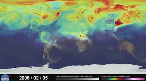 Wizualizacja zmian stężenia dwutlenku węgla