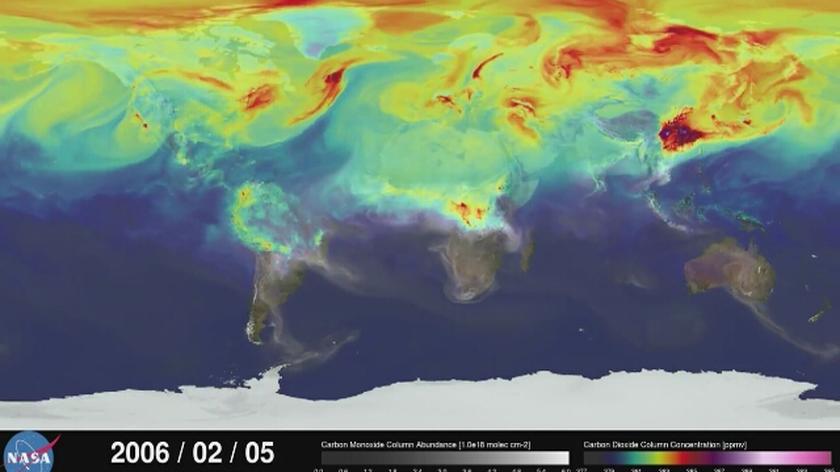 Wizualizacja zmian stężenia dwutlenku węgla