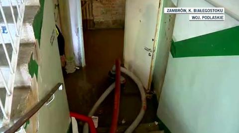 Woda zalała Zambrów (TVN24)