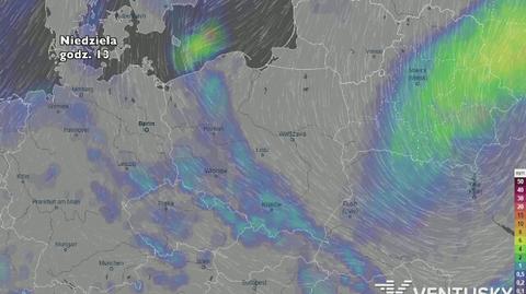 Wysokość i rozkład opadów w najbliższych dniach (ventusky.com)