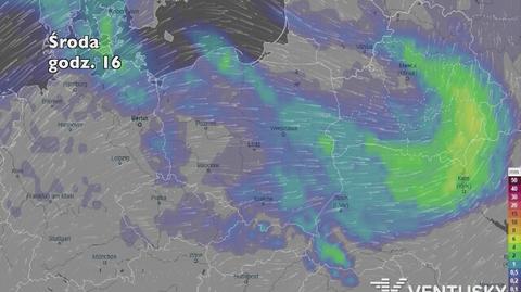 Wysokość opadów w najbliższych dniach (ventusky.com)