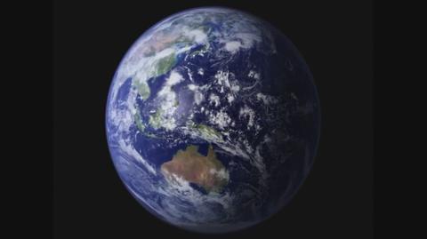 Animacja przedstawiająca Ziemię z kosmosu