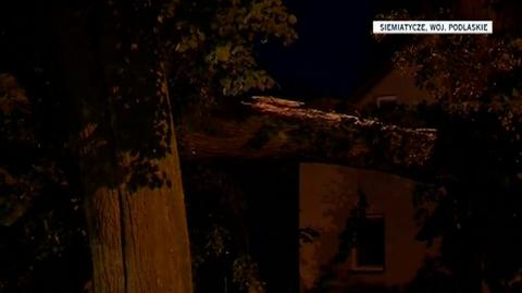 Zniszczenia po burzy w Siemiatyczach (TVN24)