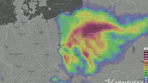 Zobacz, jak będą wędrować burze w nocy (ventusky.com)