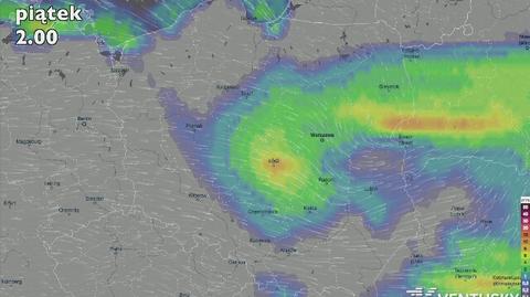 Zobacz prognozowane opady w Polsce (źródło: Ventusky)