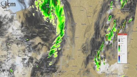 Zobacz wędrówkę burz w nadchodzących dniach (źródło: ICM UW)