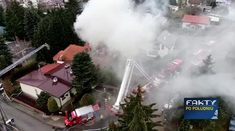 Pożar rozprzestrzenił się na poddaszu domu 