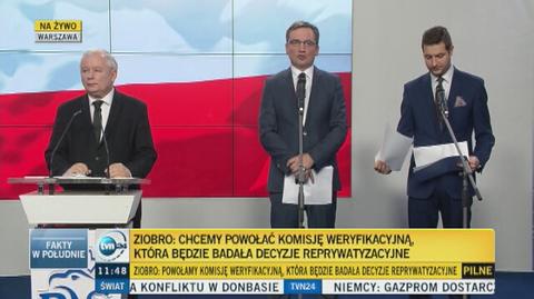 Konferencja Jarosława Kaczyńskiego w sprawie reprywatyzacji