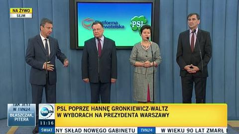 PSL poprze Hannę Gronkiewicz - Waltz w wyborach na prezydenta miasta