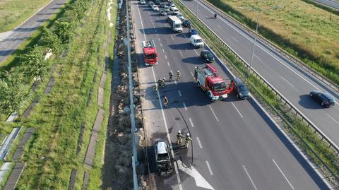 Pożar samochodu osobowego na S8