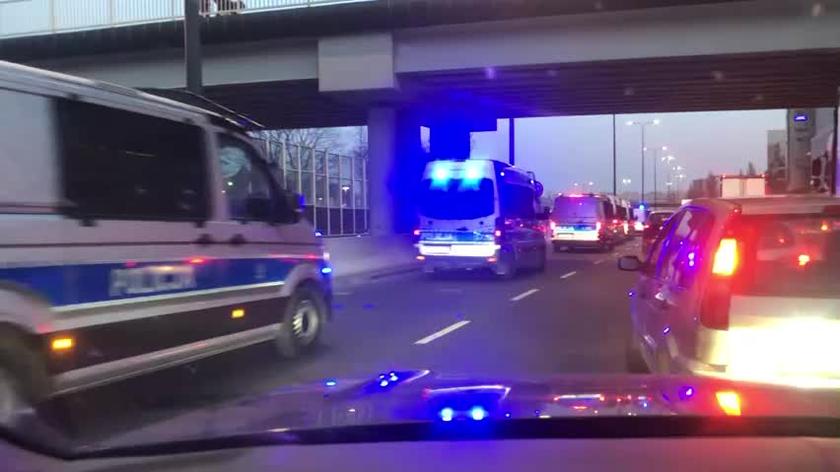 Wzmożone siły policji w drodze do Warszawy