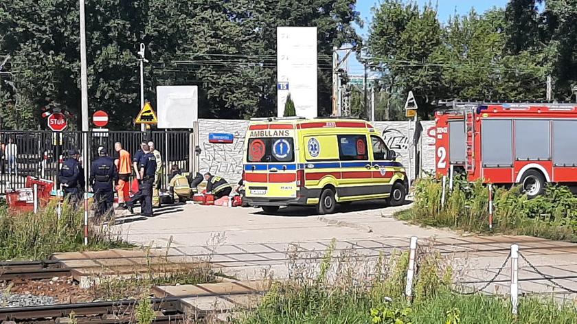 Wypadek na torach kolejowych w Warszawie