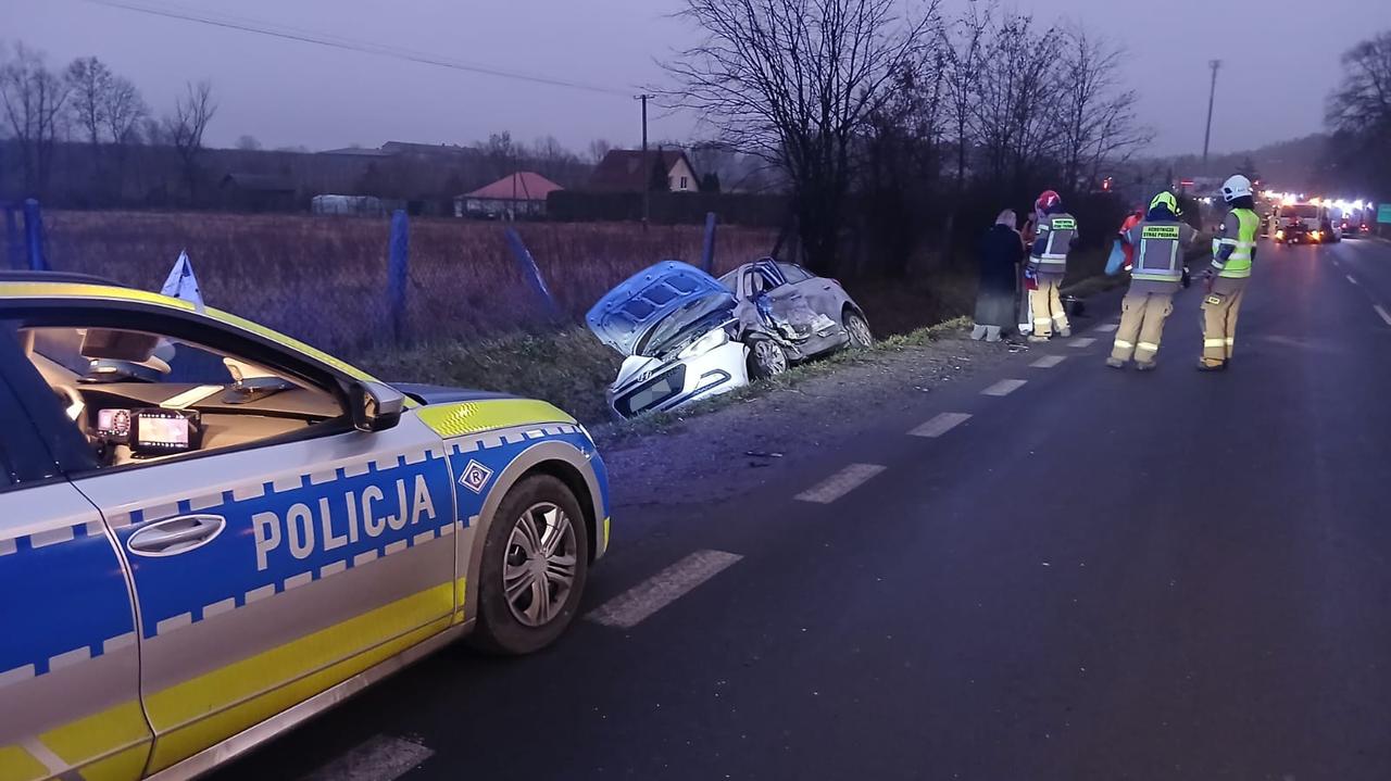 Zderzenie na drodze krajowej. Utrudnienia