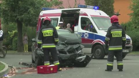Zderzenie BMW i volkswagena w Ząbkach