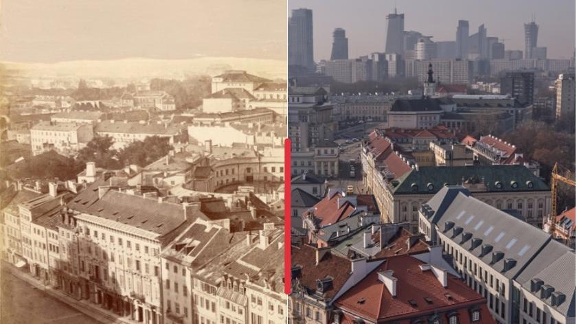 Panorama Warszawy z wieży Zamku Królewskiego
