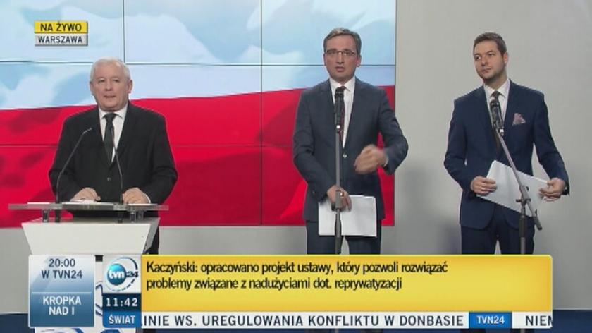 Konferencja Jarosława Kaczyńskiego w sprawie reprywatyzacji