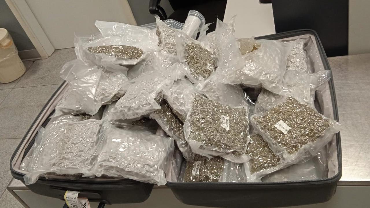 Zajrzeli do walizki podróżnego z Tajlandii. Znaleźli ponad 24 kilogramy marihuany