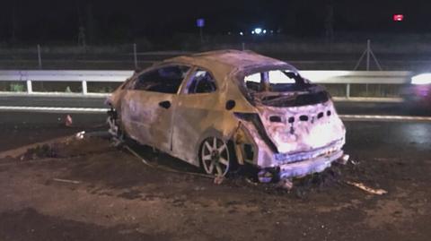 Zderzenie i pożar auta na S8