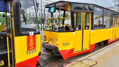 Zderzenie dwóch tramwajów w Śródmieściu