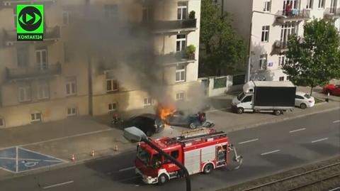 Pożar samochodu w alei Niepodległości 