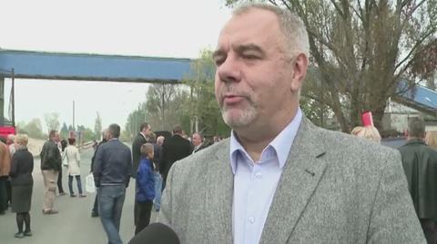 Jacek Sasin podczas protestu mieszkańców na Radiowie