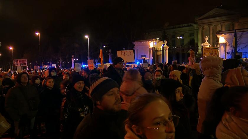 Protest przed ambasadą Rosji 