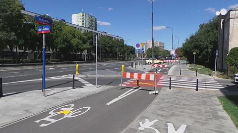 Zamknięta droga rowerowa przy Puławskiej