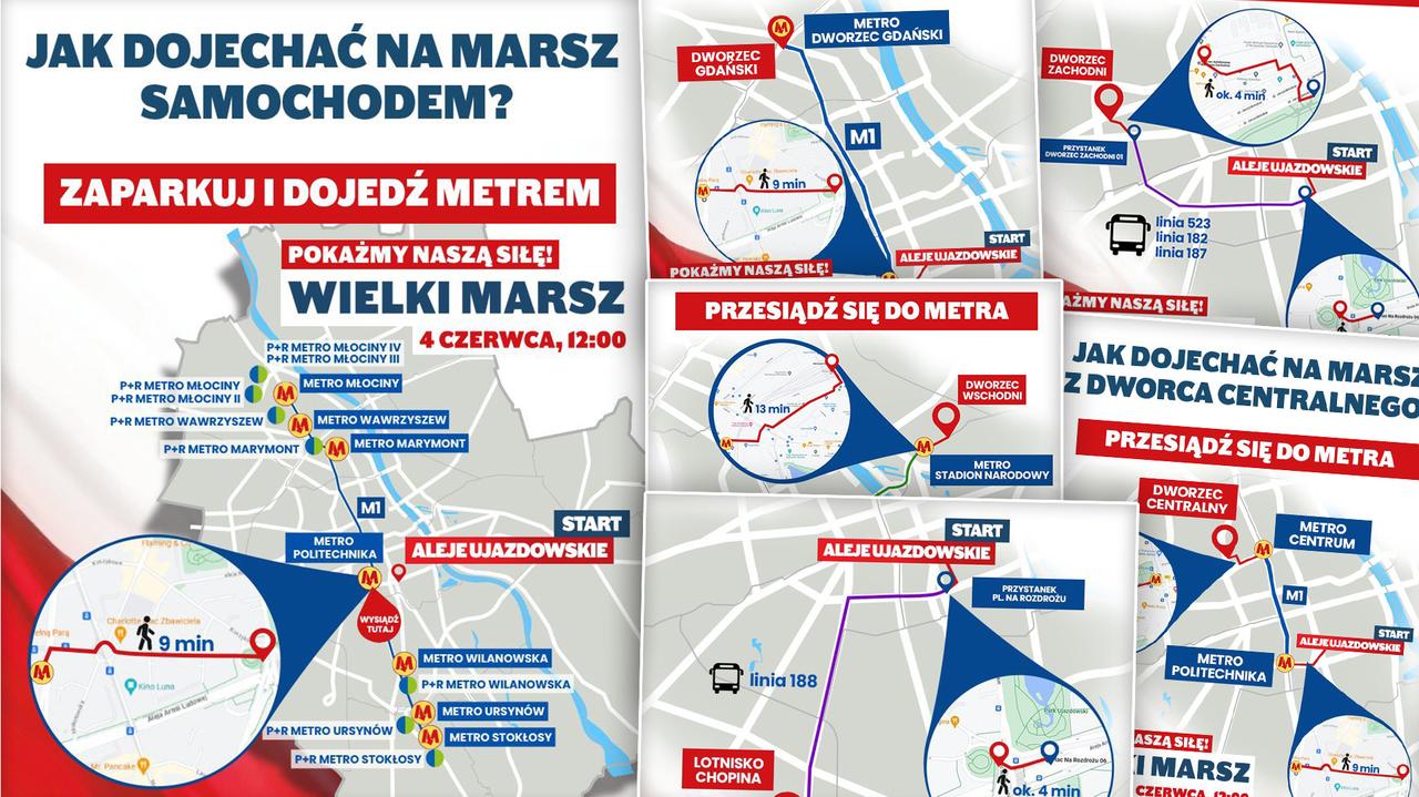 Marsz 4 Czerwca W Warszawie Trasa Godzina Dojazd Mapy Plan Parkingów Tvn Warszawa 7419