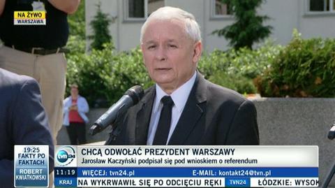 Kaczyński o sytuacji w Warszawie