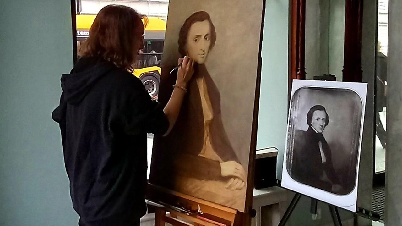 Studentka rekonstruuje zniszczony w powstaniu portret Chopina