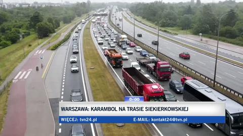 Wypadek na Trasie Siekierkowskiej 