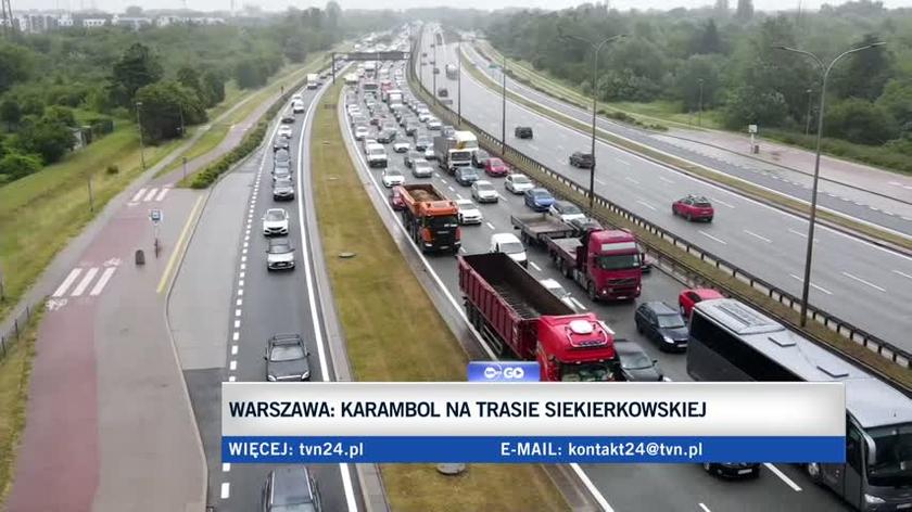 Wypadek na Trasie Siekierkowskiej 