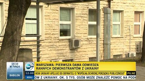 Pierwsza dama odwiedziła rannych demonstrantów