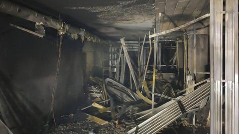 Pożar garażu podziemnego na Odolanach