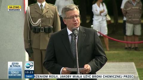 Prezydent podczas uroczystości upamiętniających ofiary zbrodni wołyńskiej
