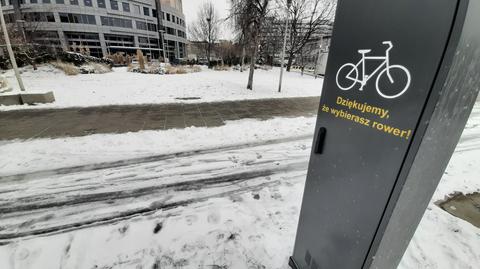 Zaśnieżone ścieżki rowerowe w Warszawie