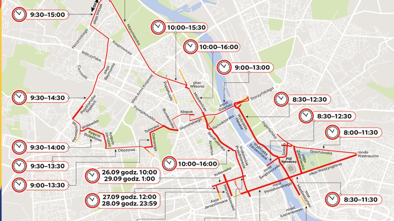 W niedzielę Maraton Warszawski. Trasa biegu, zamknięte ulice