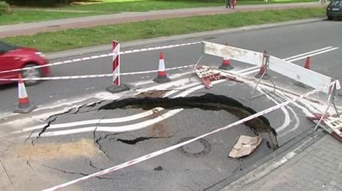 Zapadlisko przy ulicy Elbląskiej 65