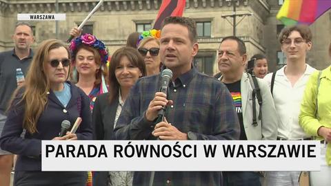 Rafał Trzaskowski przemawiał do uczestników Parady Równości