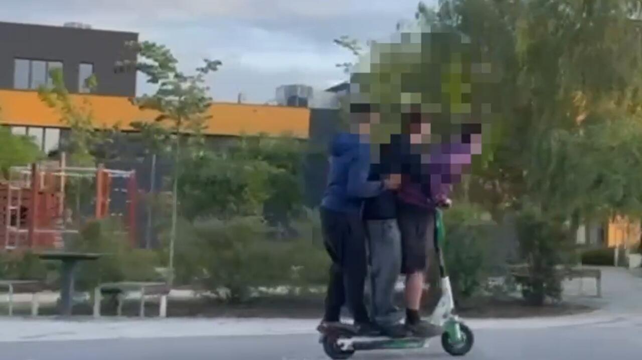 Dwie, a nawet trzy osoby na jednej hulajnodze. Nagrania