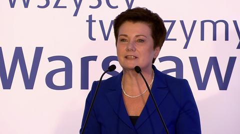 Hanna Gronkiewicz-Waltz dziękuje swoim wyborcom 