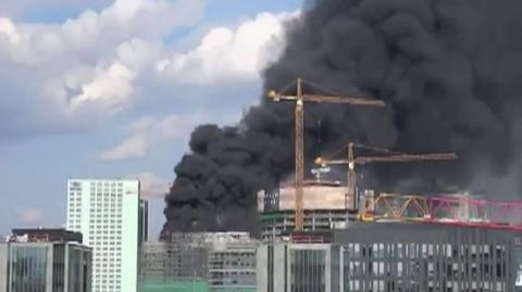 Warsaw Spire w ogniu