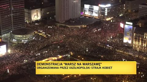 Tysiące protestujących na rondzie Dmowskiego 
