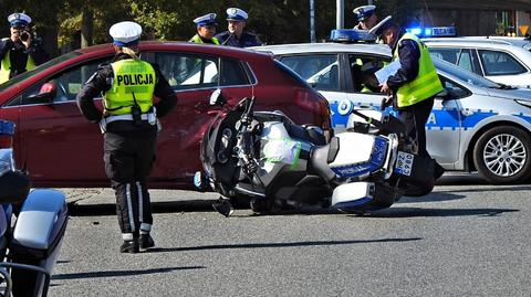 Wypadek z udziałem policjanta drogówki