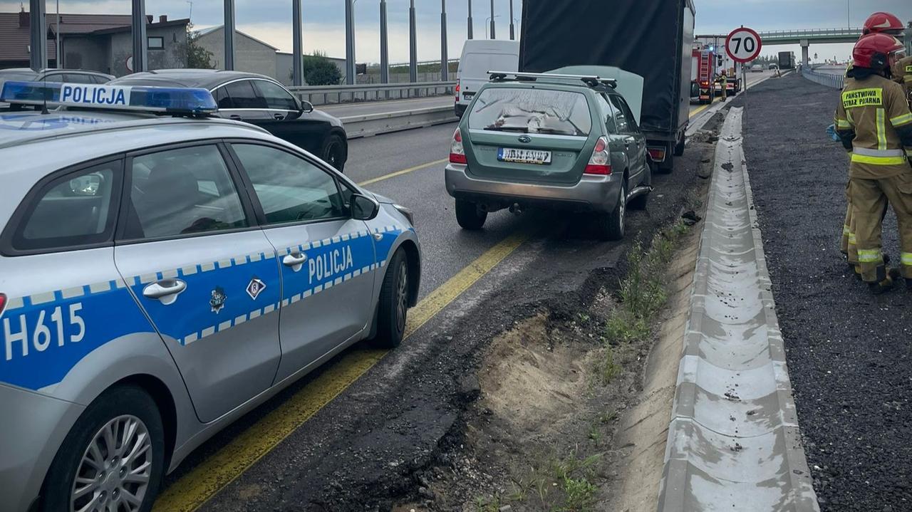 Zderzenie czterech aut na krajowej 