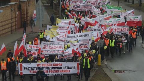 Protest handlowców w Śródmieściu