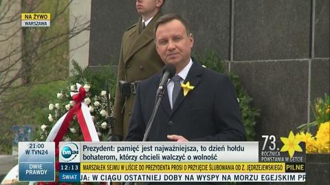 Prezydent: w getcie zamknięto zwykłych polskich obywateli