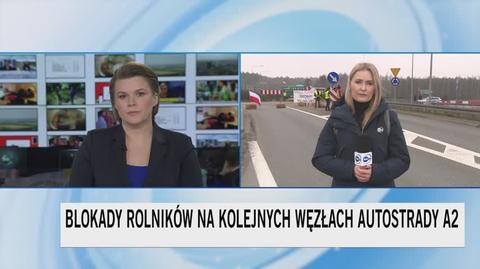 Rolnicy protestują na węźle Wiskitki, Skierniewice i Łowicz