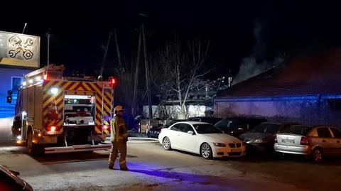 Pożar warsztatu samochodowego w Łomiankach 