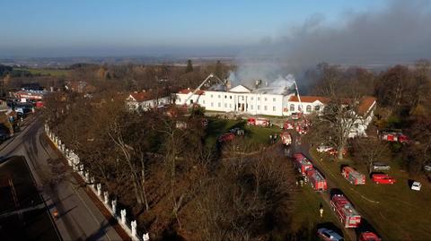 Pożar zabytkowego pałacu w Korczewie 